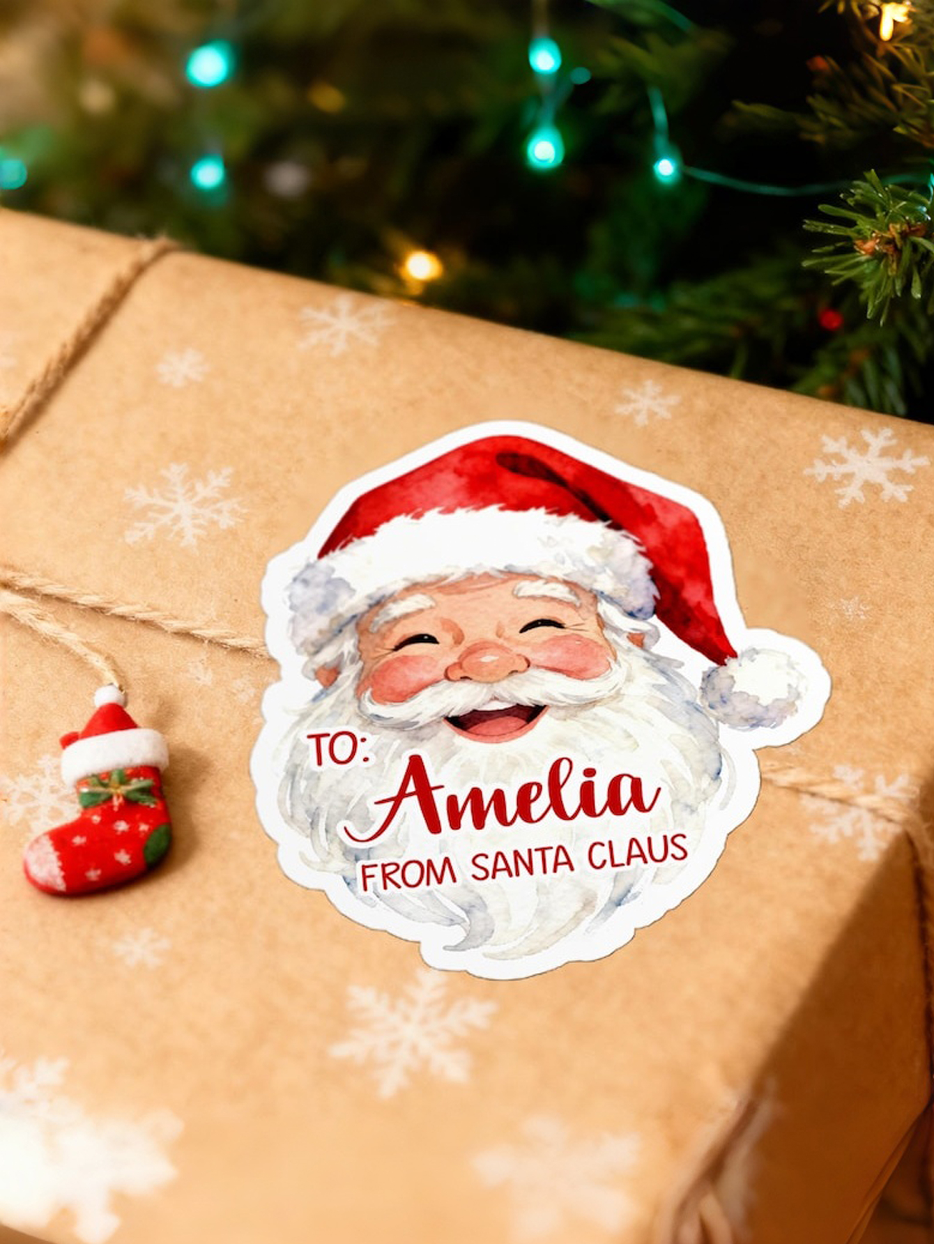 DIY Personalized Santa Claus Stickers